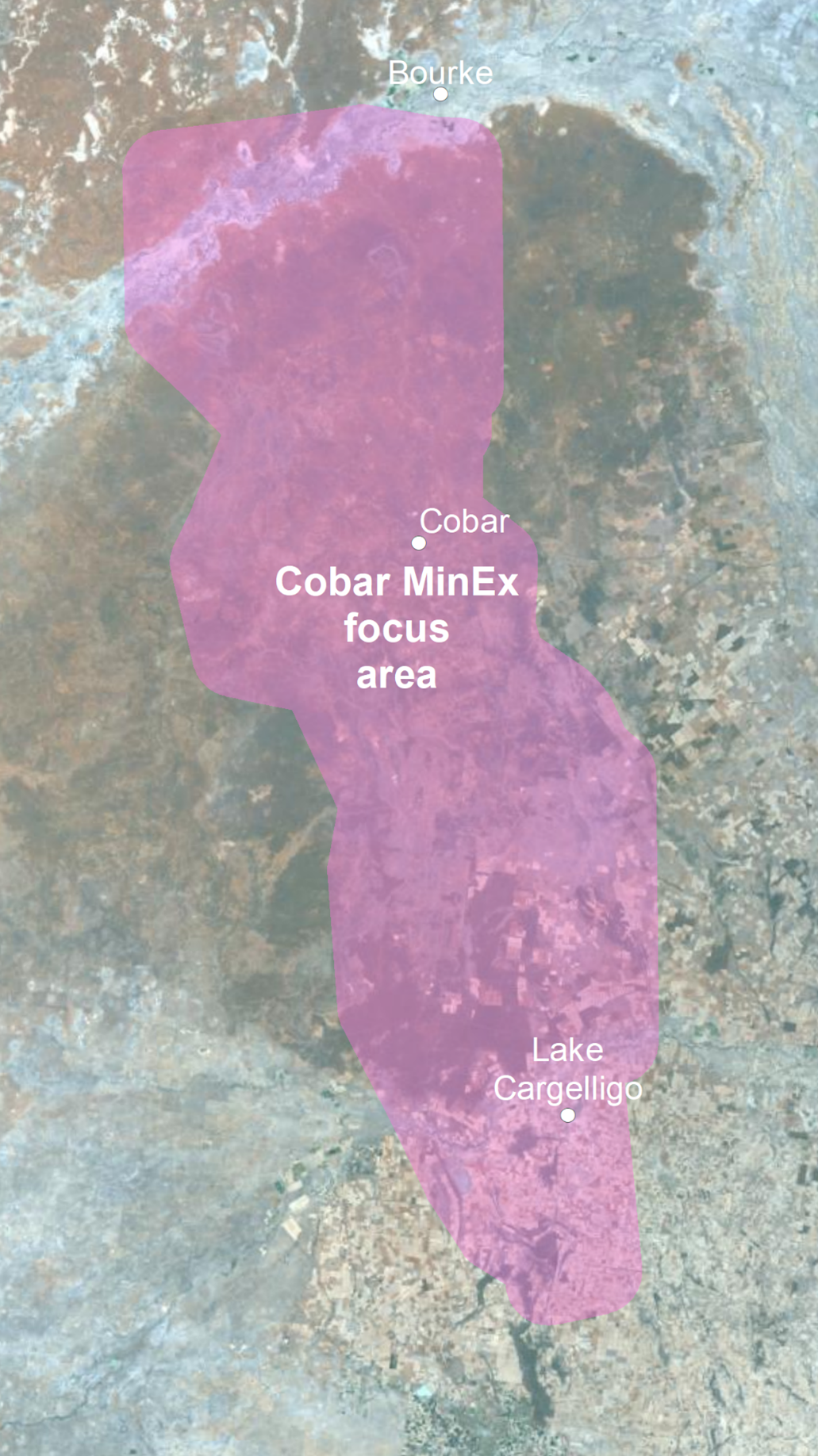Location map of the Cobar MinEx focus area