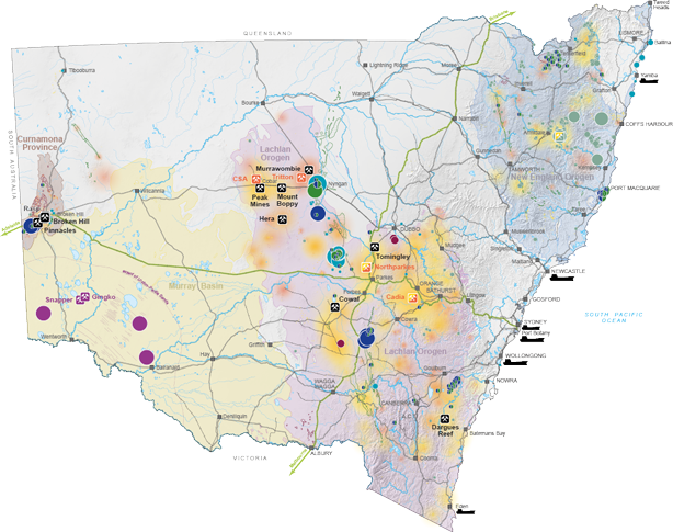 Critical Minerals in NSW map