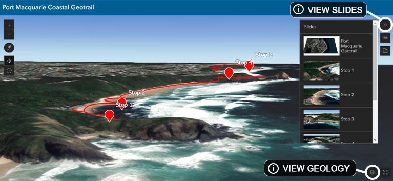 Port Macquarie geotrail interactive tour screenshot